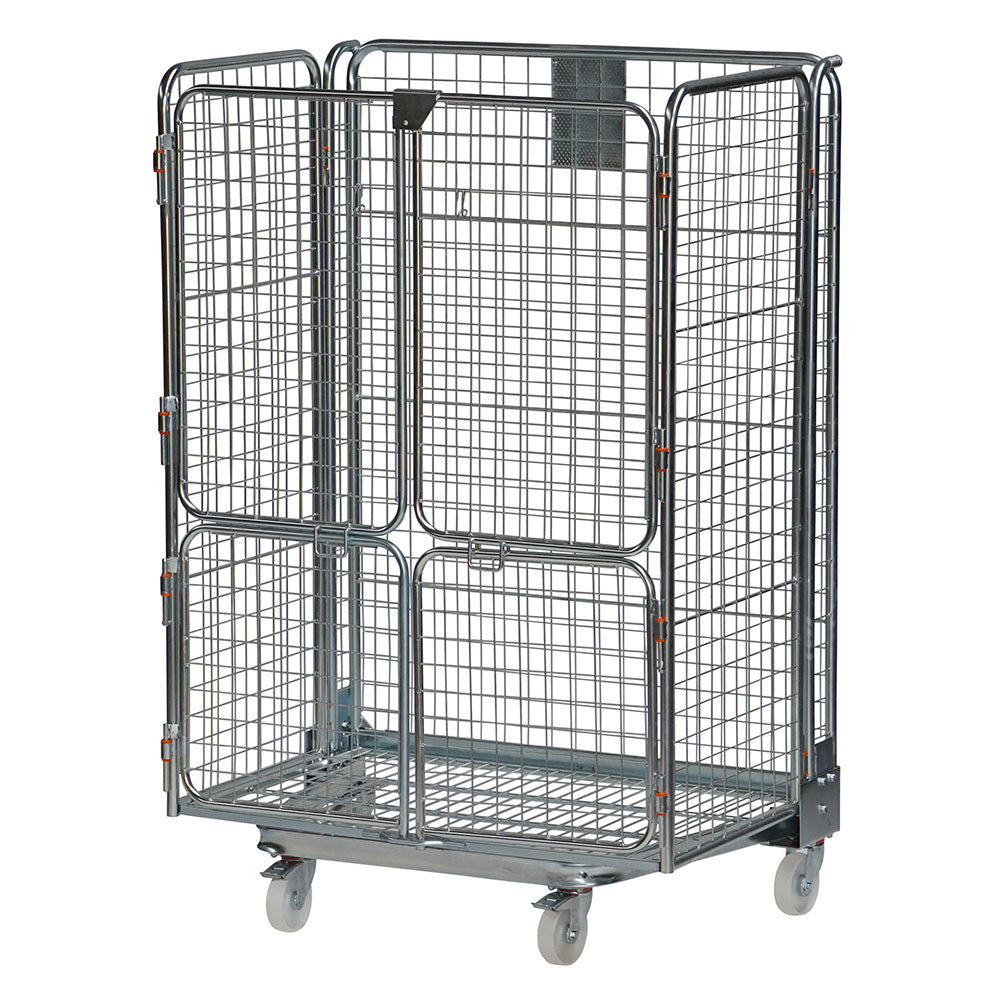 4-heks jumbo nestbare rolcontainer met stalen bodem mesh 50x50 (1120x765x1690)