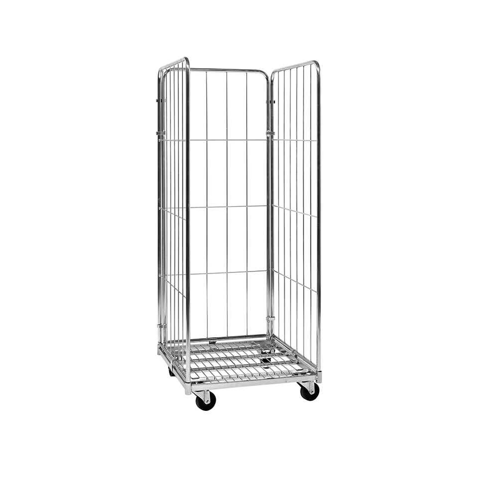 3 heks rolcontainer met stalen bodem 720*800*1800