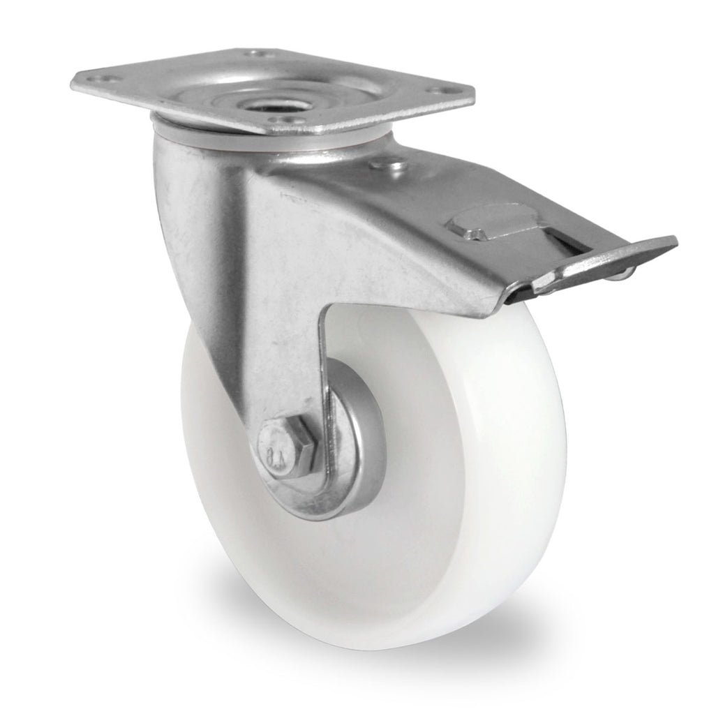 zwenkwiel met rem 125mm PP rolcontainer