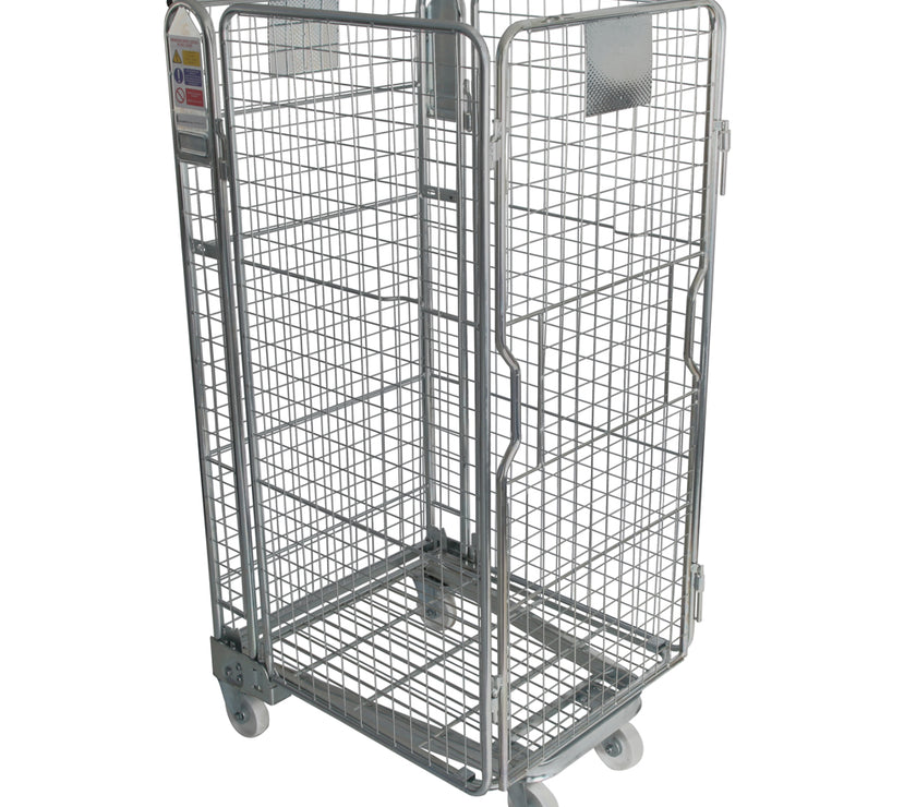 4-heks nestbare rolcontainer met stalen bodem mesh 50x50mm (735x850x1690)
