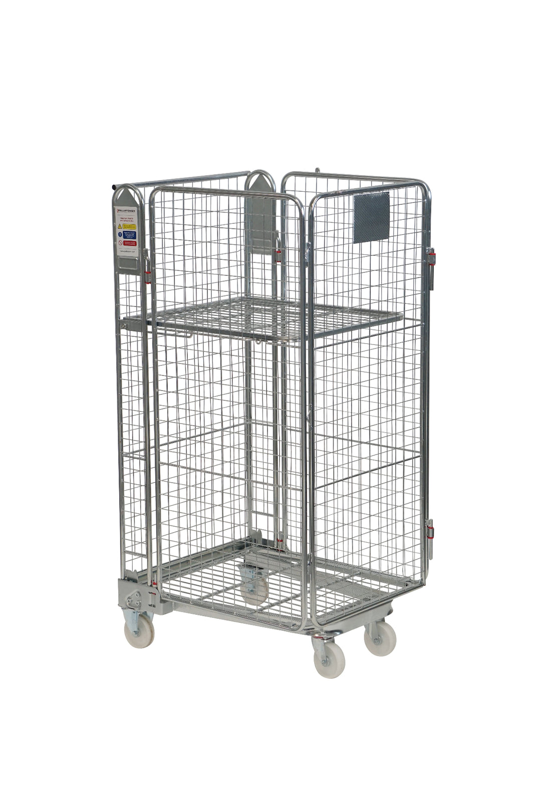 4-heks nestbare rolcontainer met stalen bodem mesh 50x50mm ECO (735x850x1690)