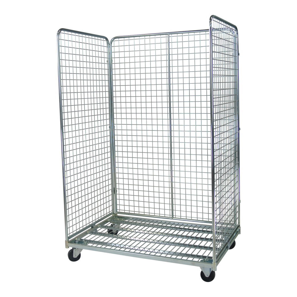 3-heks rolcontainer 1200*800*1800 met stalen bodem en mesh 50x50