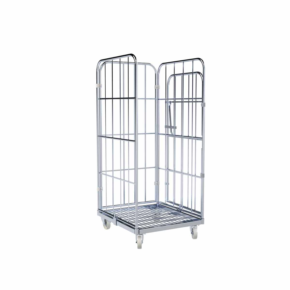 4-heks rolcontainer met deur en stalen bodem