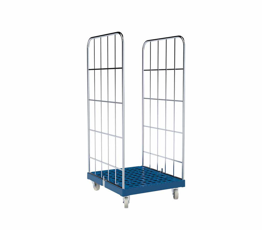 2-heks rolcontainer met kunststof bodem (724x815x1640)