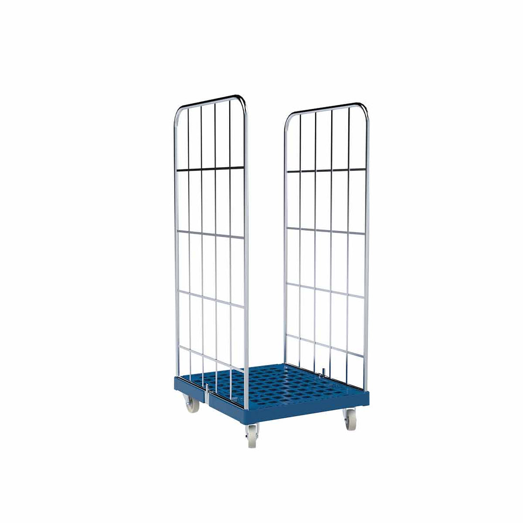 2-heks rolcontainer met kunststof bodem (724x815x1640)