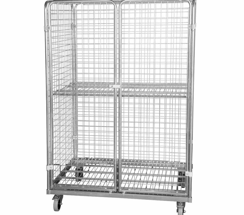4-heks rolcontainer met stalen bodem 50x50 (800x1200x1830)