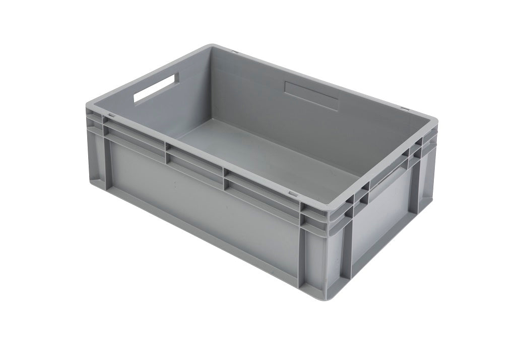 stapelbare euronorm bak 600*400*200 met open handgreep grijs