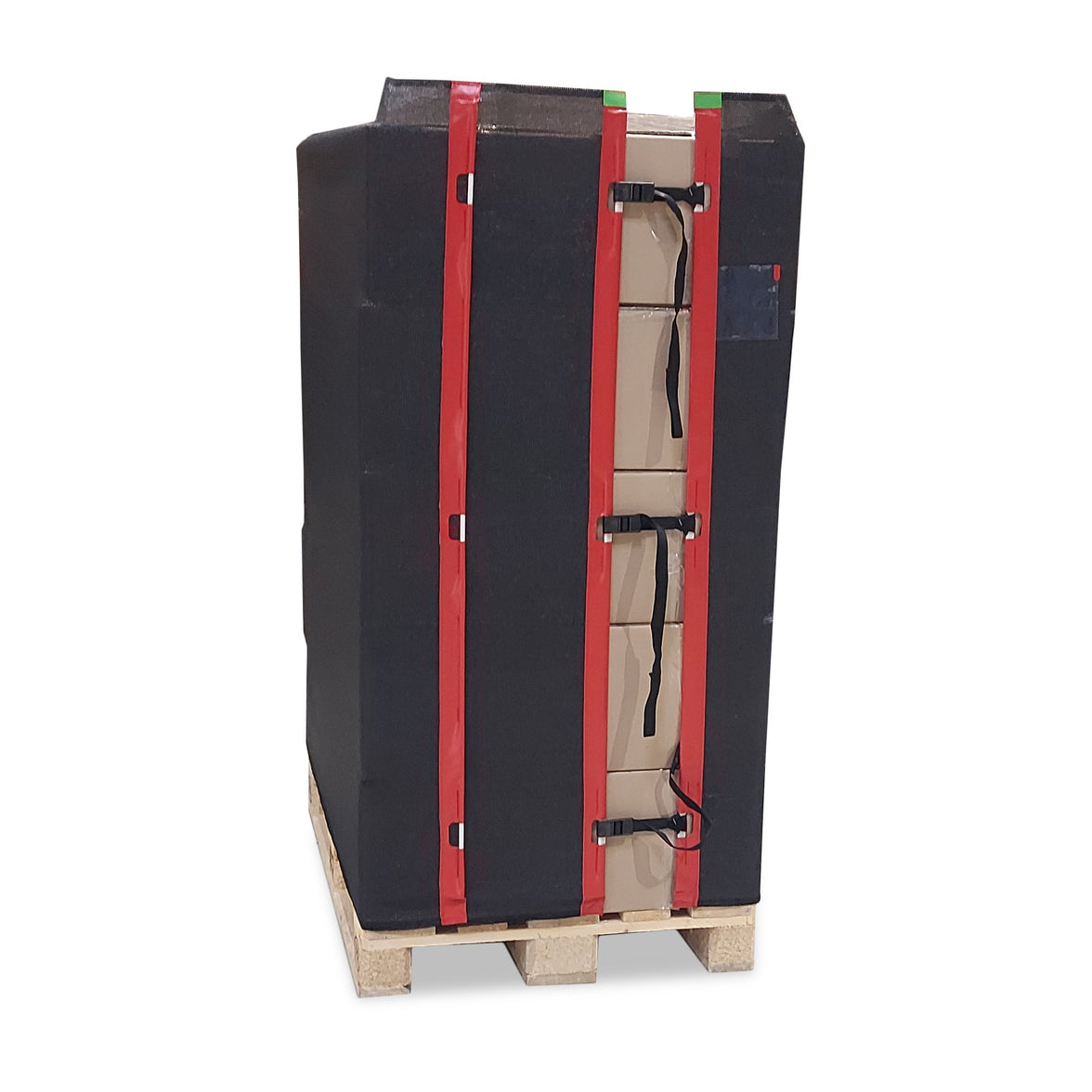 pallet guard egetra voor bescherming pallet bij transport in plaats van folie gemakkelijk in gebruik