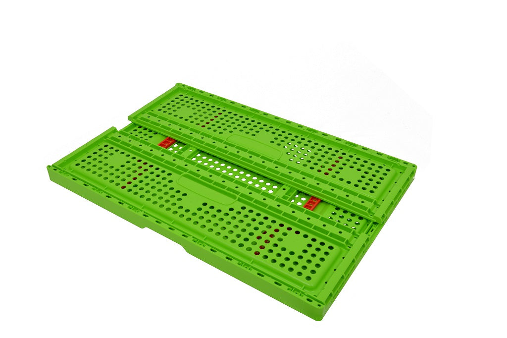 groene plooibak dicht gevouwen 595*398*200 stapelbaar egetra